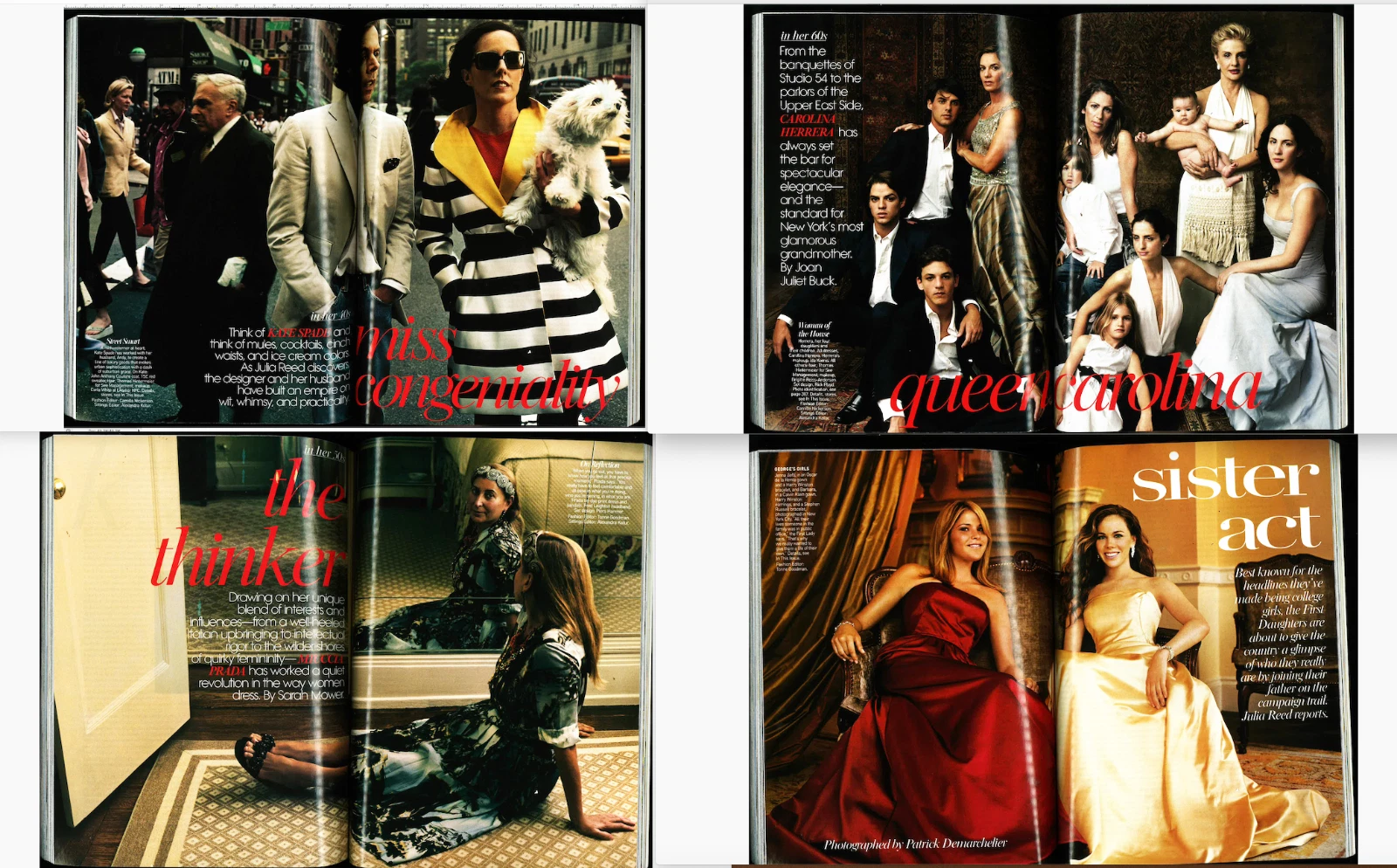 VOGUE AUGUST 2004 The PRESLEY WOMEN PATTI HANSEN NADJA AUERMANN KATE SPADE PRADA