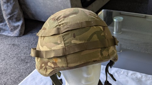 British Army MK7 Combat Assault Helmet ~ Size Medium + Cover MTP & Ghillie net - Picture 3 of 24