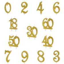 Geburtstagskerzen Zahlen Goldbrokat Tortendekoration Kuchenkerze 