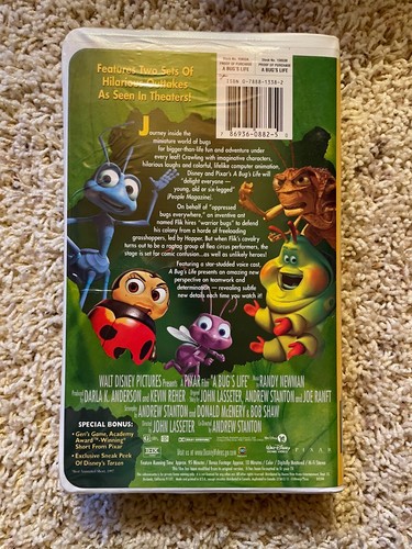 Disney Pixar A Bugs Life Dot Alternative Cover VHS Movie 1999 Clamshell Case - Picture 3 of 3