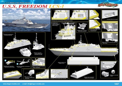 Dragon 1057 1/350 scale U.S.S. FREEDOM LCS-1 Plastic model kit - Picture 2 of 2