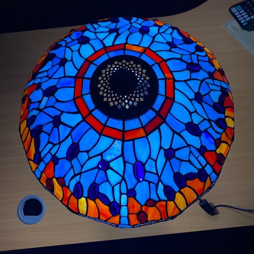 Tiffany Table Lamp 16 inch Handcraft art Bedside Light Stained Glass Multicolor - Picture 15 of 54