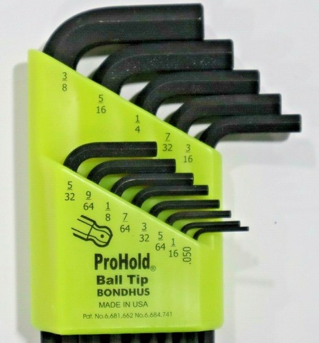 BONDHUS 22pc PROHOLD BALL HEX L WRENCH SET METRIC / INCH #20499 L181 - Picture 2 of 4