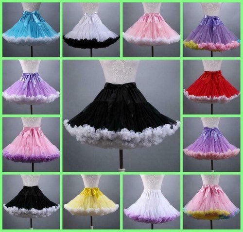 Retro WOmen Short Petticoat Underskirt Skirt Crinoline Slips Tutu Tulle 16" DIDY - Picture 1 of 12