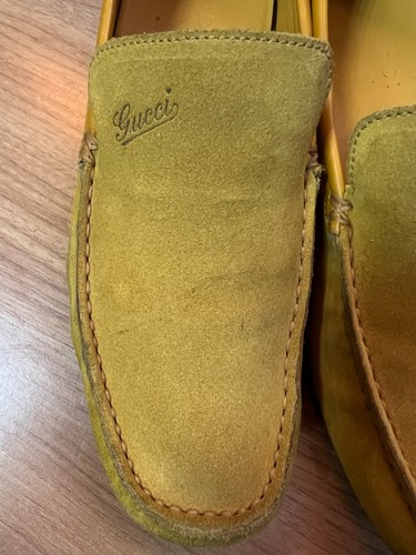 Gucci Driving Loafer Suede Mustard Shoes Size US 7.5 UK 6.5 EUR 40.5 Men's - Picture 3 of 17