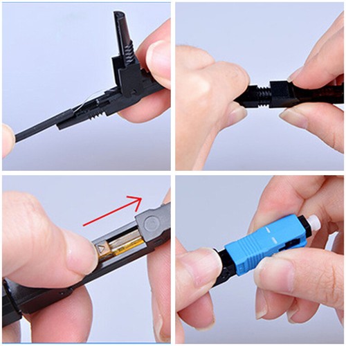 10pcs Single-Mode Fiber Optic SC/UPC Quick Fast Field Assembly Connector Ca=y= - Photo 3/10