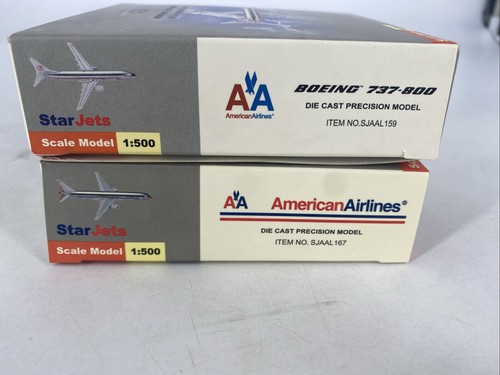 1:500 DieCast StarJets Lot Of 2 American Airlines Boeing 2 757-200 & 757-800 NEW - Picture 8 of 9
