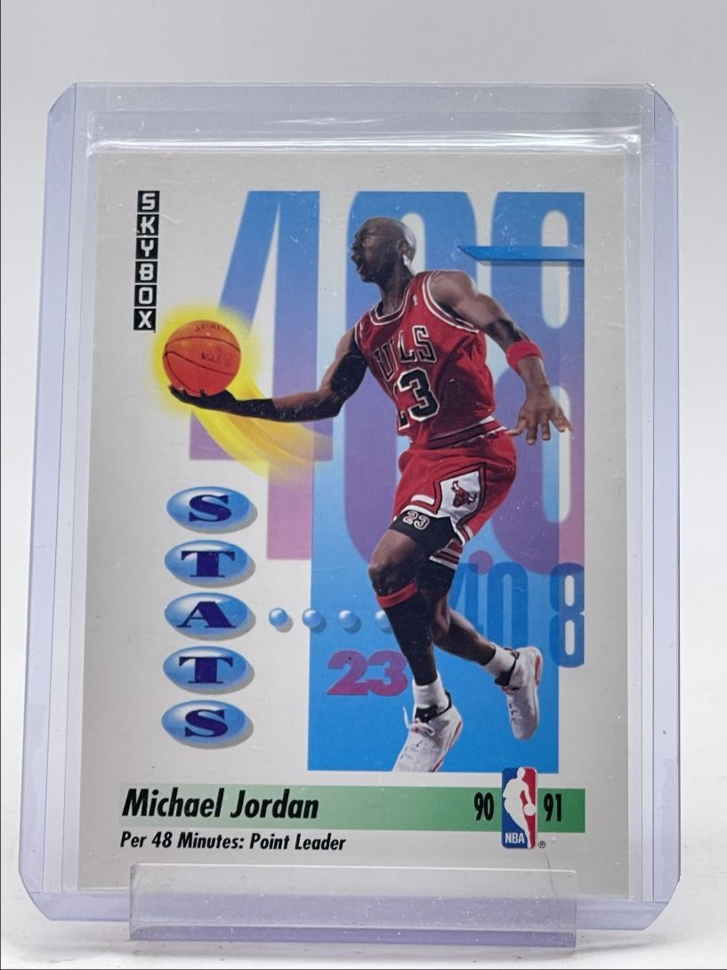 MICHAEL JORDAN 1991-92 SKYBOX NBA BASKETBALL STATS CHICAGO BULLS #307 Q2011