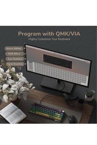 RK ROYAL KLUDGE R65 Wired Gaming Keyboard with Volume Knob, 60% Percent RGB B... - Picture 8 of 8