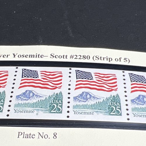 Scott# 2280 25¢ Flag Over Yosemite PNC5 P#8 MNH-US - Picture 2 of 2