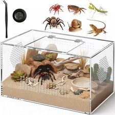 Acrylic Reptile Terrarium, Pre-Assembled Tarantula Enclosure with All-Side Ve...