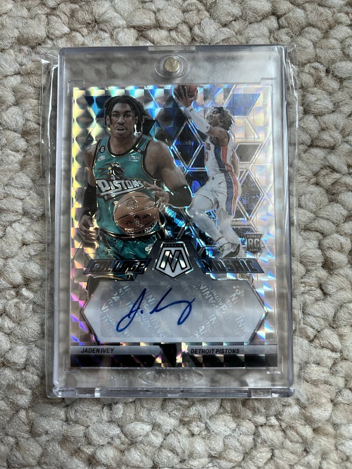 2022-23 Panini Mosaic - Collage Autographs Mosaic Jaden Ivey #CM-IVE (AU, RC)