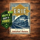 Erie Railroad Poster Vintage Style 8x12 Tin Metal Sign Home Decor