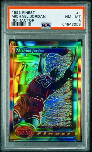 1993 finest basketball refractor #1 Michael Jordan Psa 8 Looks Better Mint card