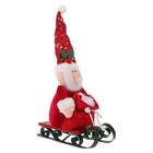 Santa Claus Christmas Decoration Plush Santa Sled Ornament Tabletop Sled