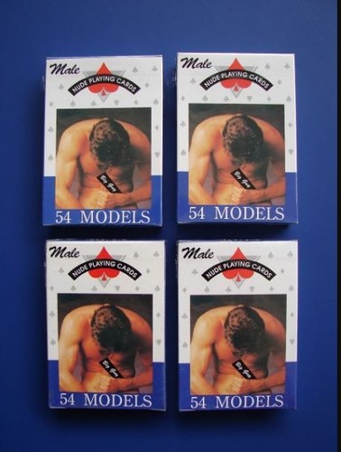 4 Lot 54 Models Nude Muscular Man Naked Hunk Male Photo Cards 2.5" x 3.5" Decks - Picture 2 of 2