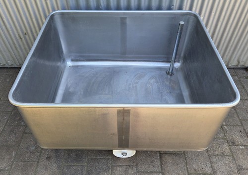 390 L Abkühlwagen Edelstahlbottich Edelstahlbecken Edelstahlwanne Becken fahrbar - Bild 2 von 10