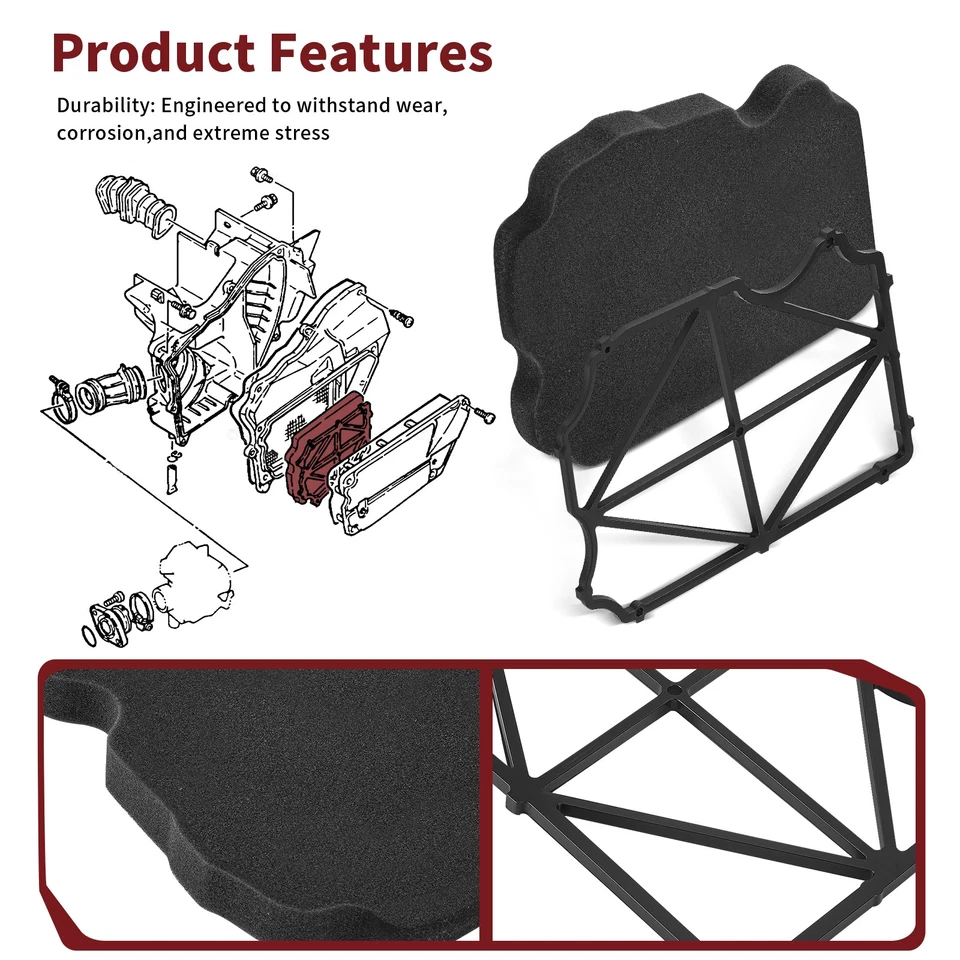 1987-24 PARA YAMAHA TW200 TRAILWAY TW 200 ELEMENTO DE FILTRO DE AIRE ESPUMA CON SOPORTE GUÍA Foto 2 de 4