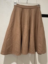Vintage Ewing Skirt Tan Circle Wool Women  s Medium Lined