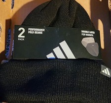 NIP Adidas Performance 2 Pkg. Fold Double Layer Unisex Beanie..Black Gray