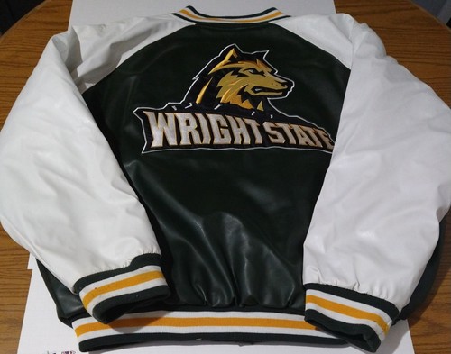 Giacca pelle vintage NCAA Wright State Raiders Varsity XL Steve & Barry's - Foto 4 di 7