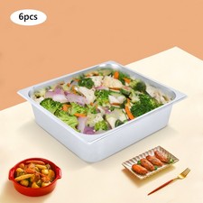 4" Deep 2/3 Size Stainless Steel Steam Table Pans Fits Hotel Food Buffet 6 Pack
