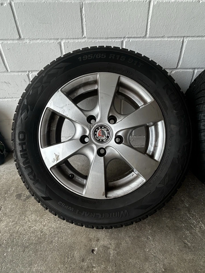 Kumho Winterreifen, 195/65 R15  91 T auf Alufelge Pl 50  6,5*15.Reifen Fast Neu! - Bild 3 von 4