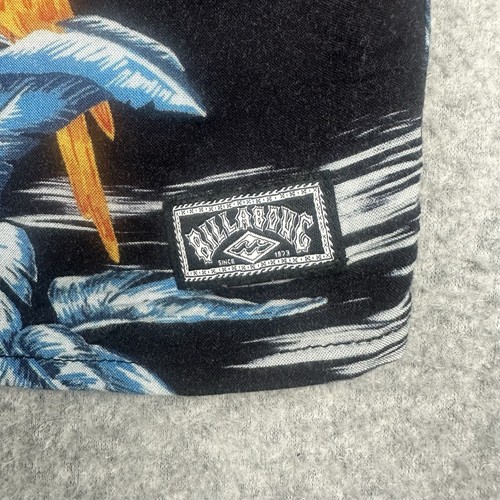 Billabong Men's Short Sleeve B/Up Shirt Size L Black Hawaiian Tropical Viscose - Bild 8 von 12