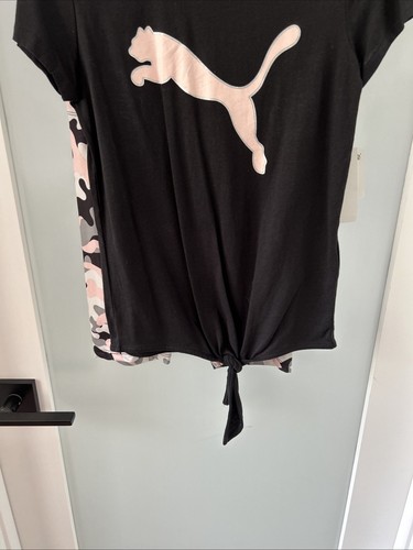 PUMA GIRLS SIZE LARGE (12-14) 2-PIECE SET SHORT SLEEVE TOP AND SHORT LOGO NWT - Picture 6 of 9