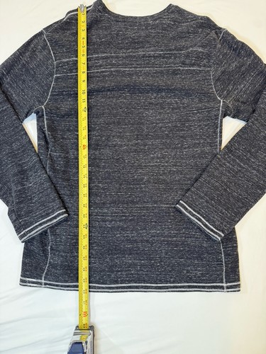 BKE Men’s Long Sleeve Thermal Shirt Large Black Gray Contrast Stitch Casual - Picture 5 of 7