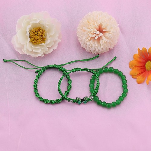 Always Believe in Yourself Green Butterfly Bracelets for Women Crystal Beaded Bu - Bild 6 von 7