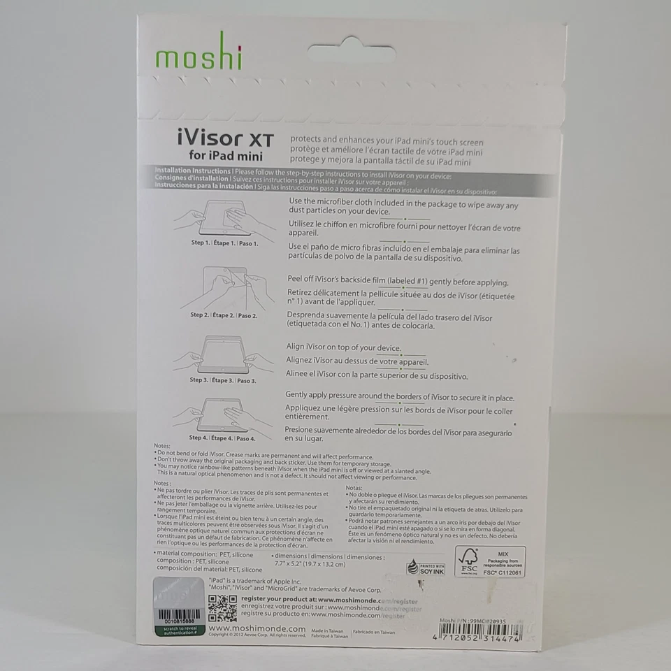 Moshi iVisor XT Crystal Clear Screen Protector for iPad Mini Black - Image 2 of 2