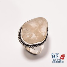 Valentines Deal 925 Silver Genuine Labradorite Channel Set Ring Size Adjustable