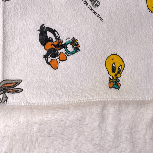 VTG 1994 Baby Looney Tunes Receiving Blanket Bugs Bunny Sylvester Tweety Daffy - Picture 11 of 11