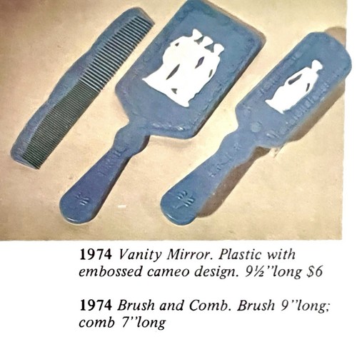 VINTAGE Avon AVONSHIRE BLAU Spiegel, Haarbürste & Kamm Waschtisch Set Neu aus altem Lagerbestand 1974 Kamee - Bild 2 von 11