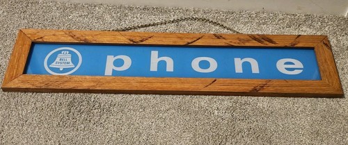 Vintage Bell System Glass Public Telephone Phone Booth Payphone Sign - Picture 2 of 6