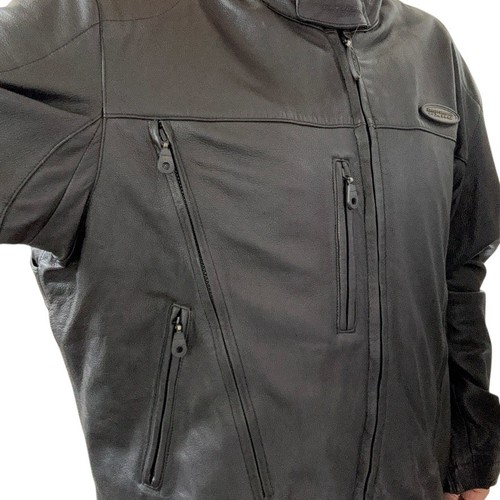 Harley Davidson Mens FXRG Series 1 Black Leather Biker Motorcycle Jacket 2XL - Picture 8 of 10