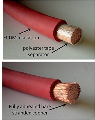 6 AWG Gauge Red + Black Pure Copper Battery Inverter Cables Solar, RV, Car, B... - Picture 5 of 6