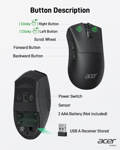 Kabellose Maus, 1200 DPI Computermaus für Laptop mit 2,4Ghz USB a Empfänger, 5 - Bild 5 von 12