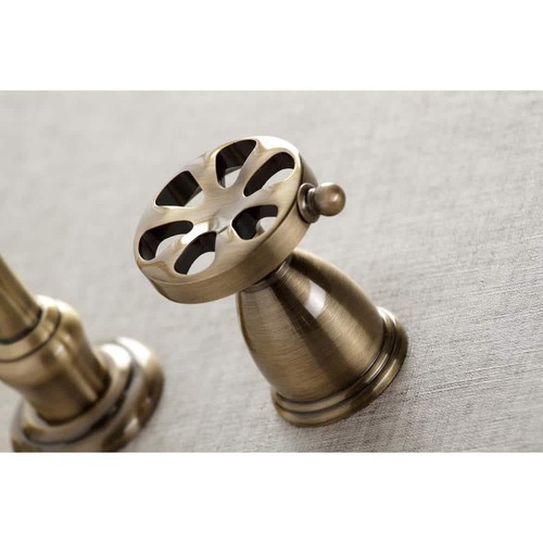 Belknap 2-Handle Wall Mount Bathroom Faucet in Antique Brass - Picture 5 of 5