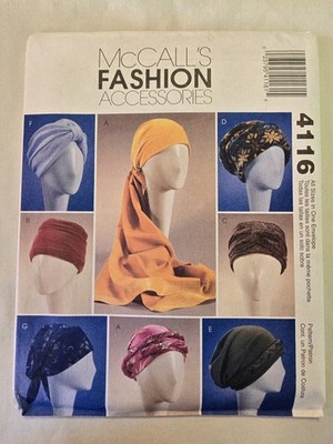 McCall's 4116 Pattern Turbans Headwrap Hats Fashion Accessories NOS Uncut
