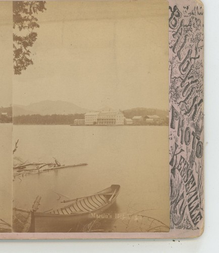 Martin's Hotel Adirondacks NY New York Baldwin Stereoview c1870