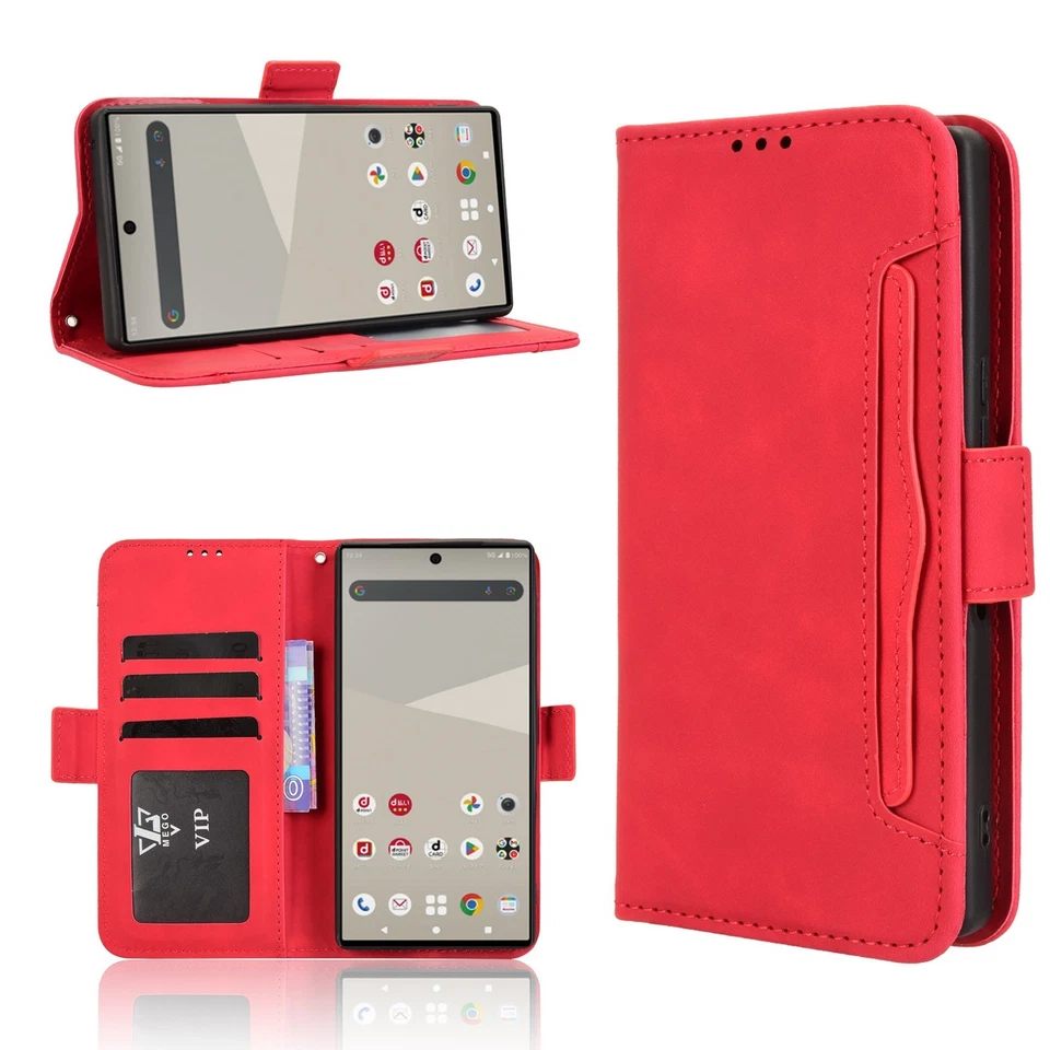 For Sharp Aquos Wish 5 4 R10 Separable Card Slot Flip Leather Wallet Stand Case - Image 2 of 4