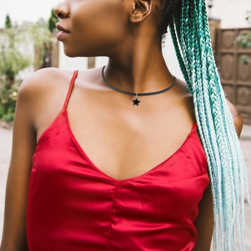 Punk Black Choker Fashion Women Triangle Pendant Clavicle Chain - Picture 8 of 17