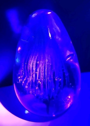 Vintage Hand Blown Art Glass Dome Egg Shape Tree Nature Scene Paperweight - Picture 7 of 7
