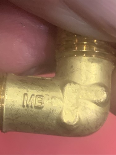 Qty:10 1/4 MUELLER Male Flare Sae 45 to 1/8 Brass Male Npt Elbow L Fitting NOS - Picture 4 of 4