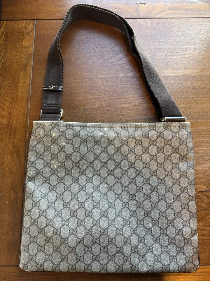 Gucci GG Supreme Messenger Bag In Beige Canvas & PVC Brown Leather w/COA - Image 4 of 4