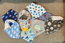 Set of 8 Colorful Bandana Baby Bib Assortment, Snap-Closure N by, Stadela, etc 