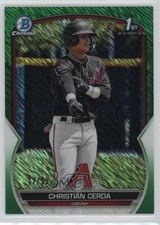 2023 Bowman Chrome Prospects Green Shimmer Refractor 17/99 Christian Cerda 14dh