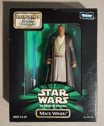 STAR WARS Mace Windu Episode I Sneak Preview Power of the Force 3.75 Inch Figure